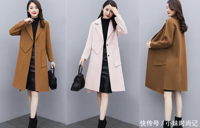 两侧对称斜插口袋设|天气变冷了, 穿搭几款防寒保暖又洋气的毛呢大衣, 让你美美的!
