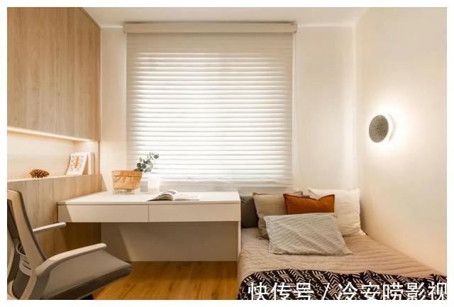 主卧|50㎡一字户型,逆袭两居室,独立厨房+办公区+浴缸全都有,真赞!