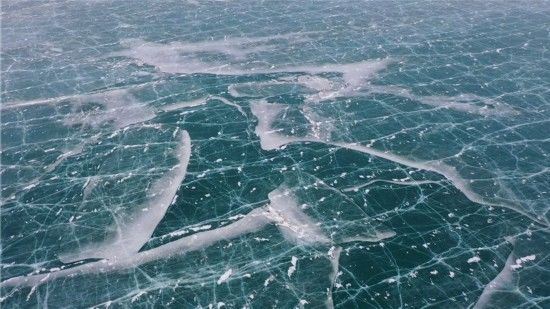 白沙湖|新疆白沙湖现“蓝冰拼图”景观