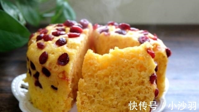 蔓越莓干|早餐蒸个南瓜发糕，口感松软不粘牙，好吃不上火，孩子说比蛋糕香
