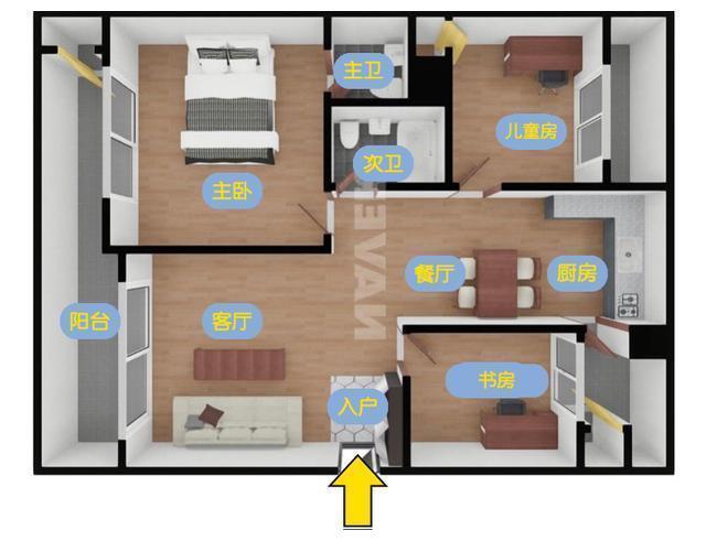 三口之家|120㎡复古风,胡桃木+白的配色干净又养眼,三口之家的简单生活!