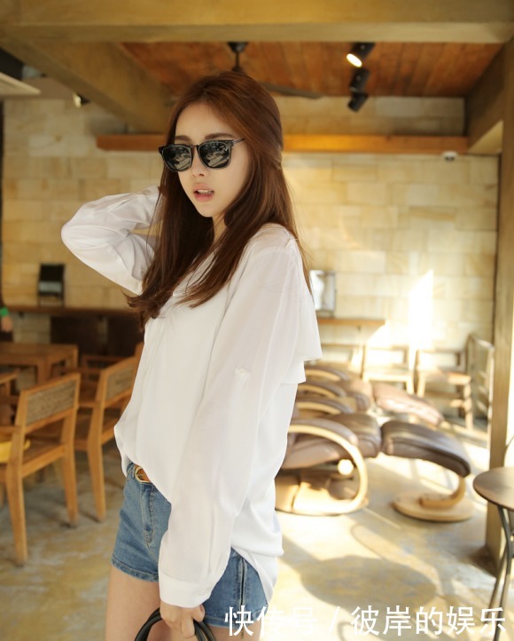 飘逸|晴天美图:道晖芝,飘逸荷叶边雪纺衫