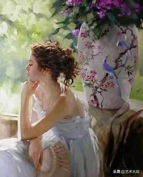 ri@西式风格淑女绘画——当代画家Richard S. Johnson人物油画欣赏