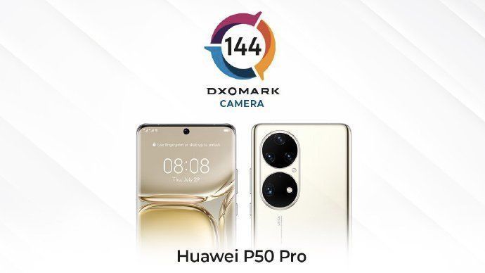 华为|华为 P50 Pro DxOMark 后置相机得分 144，前置得分 106，位列双榜第一名