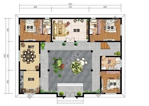 棋牌室|农村20万四合院设计图,青山绿水间,享受农村生活
