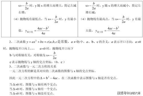 初中数学：一次函数、二次函数、反比例函数等函数相关知识点总结！