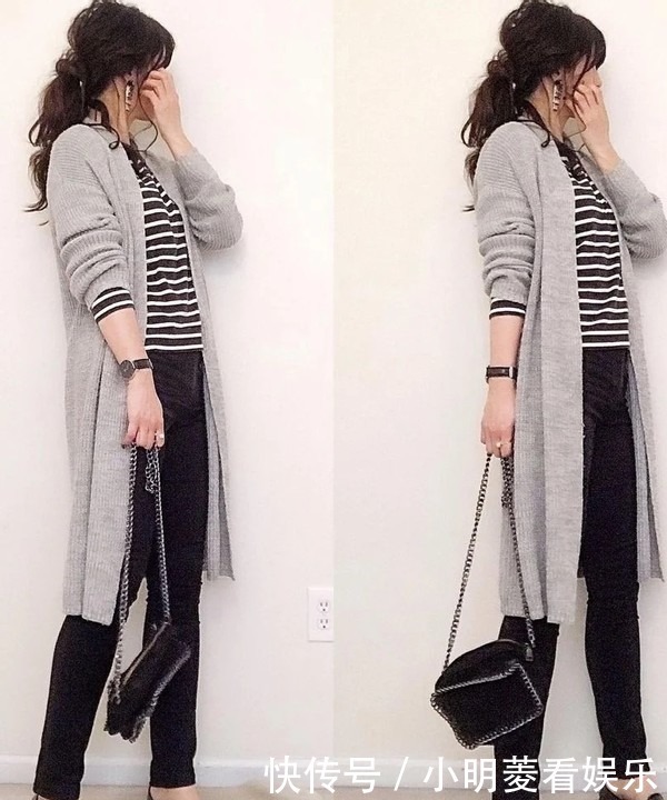 人手几件的针织长开衫,学日本博主的一衣多穿,旧衣玩出新时尚