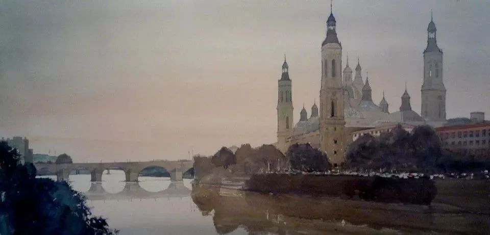 美术学院#Charles Villeneuve 的超美的城市风情水彩！