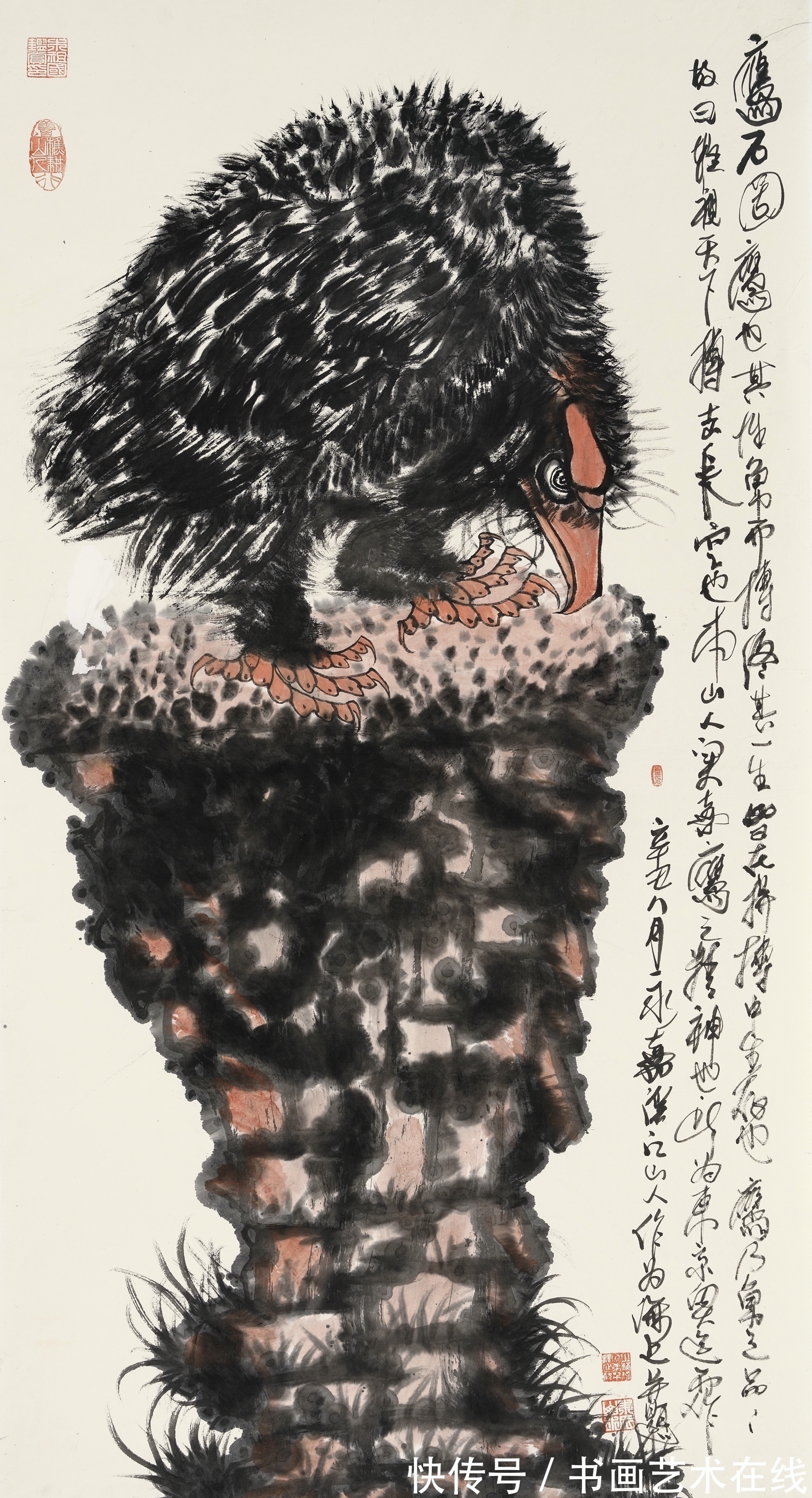 指墨画&艺高天下,独具风格——国画家、画鹰大家、指墨画艺术大师朱祖国