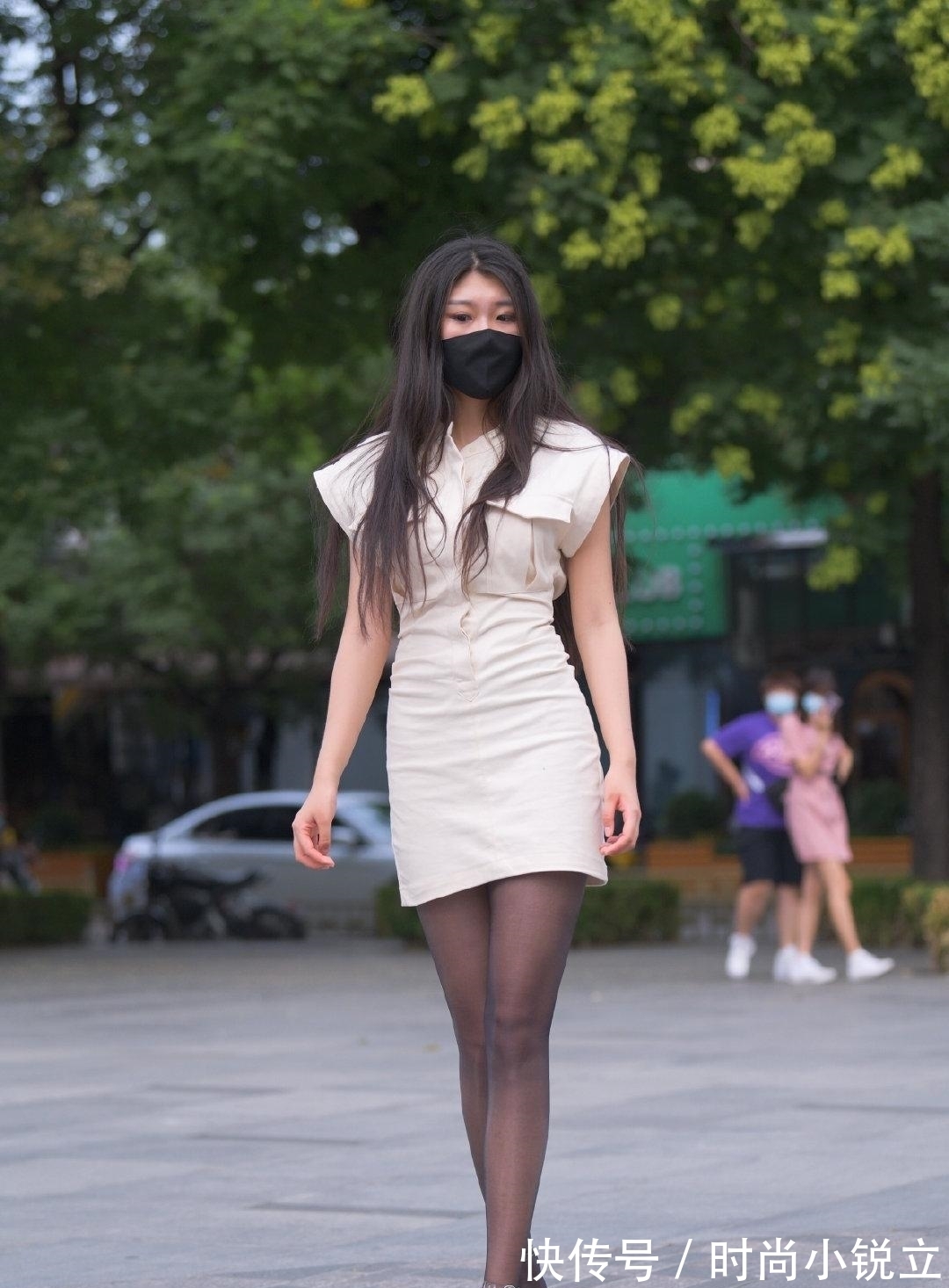 米色 米色休闲半身裙,剪裁独特,质感突出