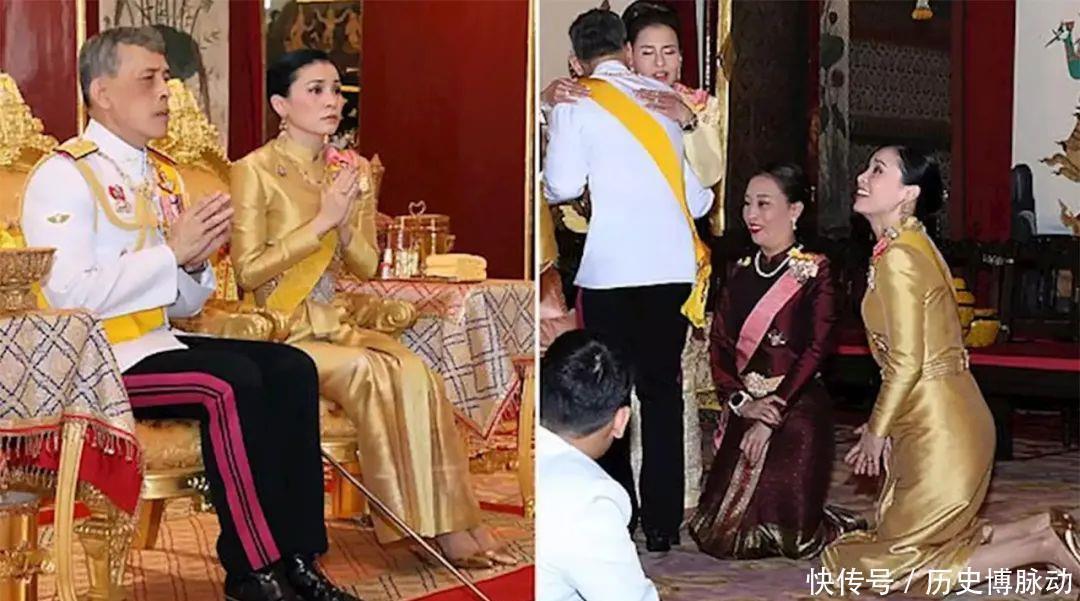 国王|41岁苏提达有子底气足,不愿再趴地跪泰王,还拉起了下跪的帕公主