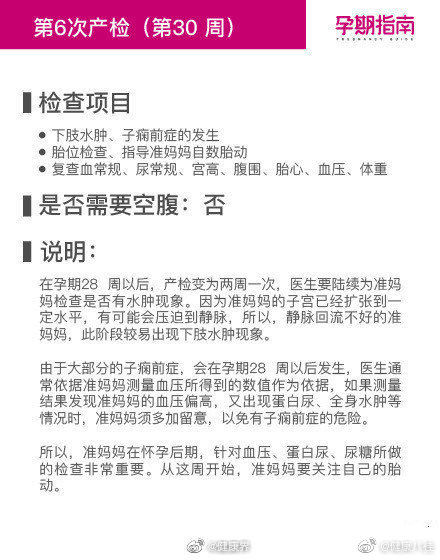 时间表|超级详细的孕期检查时间表