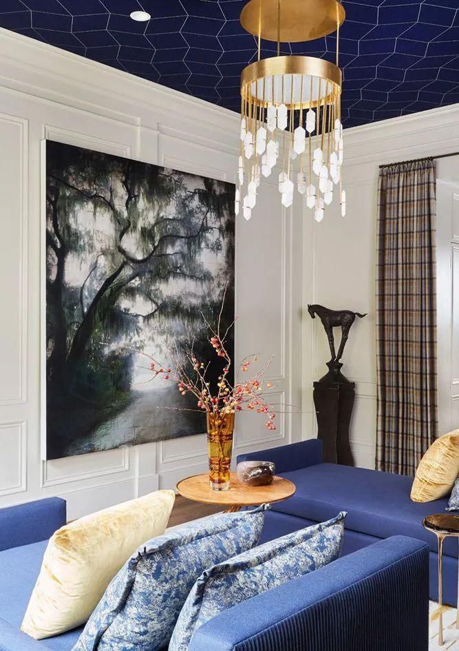 共存|海军蓝,复古与时尚并行的艺术画,简约的浪漫同经典共存