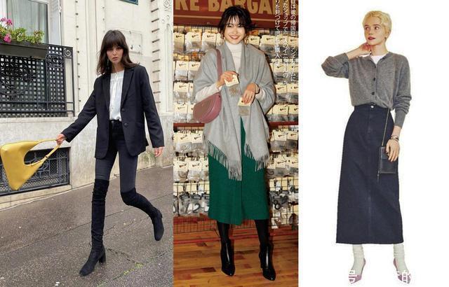 秋天的黑白配很经典,再加一点灰,就会高级的