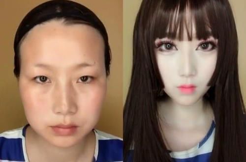 妆前VS妆后,整容也不过如此!化妆是仙,卸妆成鬼!