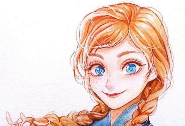 风格|迪士尼公主的水彩风格,爱丽丝过于可爱,艾莎女王范十足