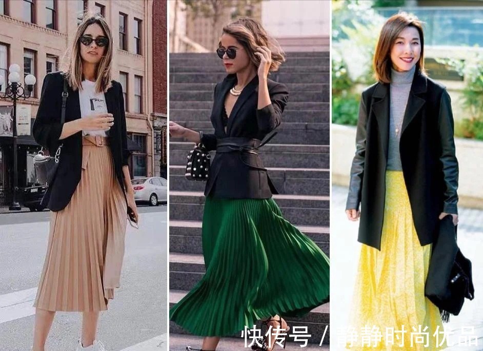 裙装 西装不一定搭裤子!40岁的女人都爱“西装+裙子”,简约优雅