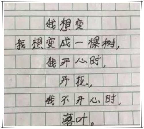 8岁小学生写诗走红老师直接给满分,网友学霸的世界充满诗意