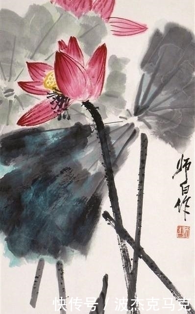 荷花@中国画荷花四幅：为了爱而画画，并非为了画画而画画