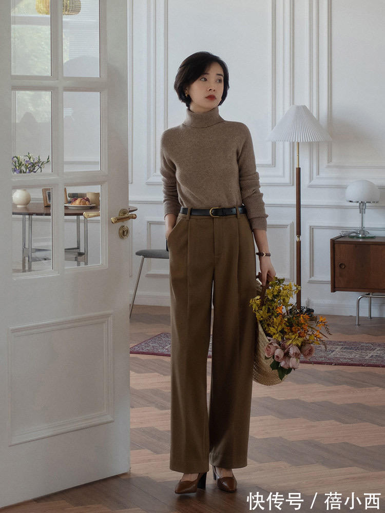 毛衣|冬天还是穿“毛衣”最百搭,选这4款搭配阔腿裤、半身裙,真高级
