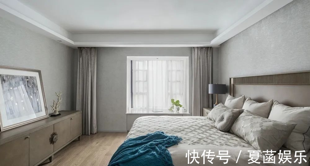 餐边柜+|178㎡现代美式,当美式遇上高级灰,营造简约华丽的美