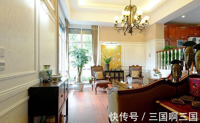 空间|美式别墅的独特韵味，客厅没有电视也很美，复古和浪漫并存