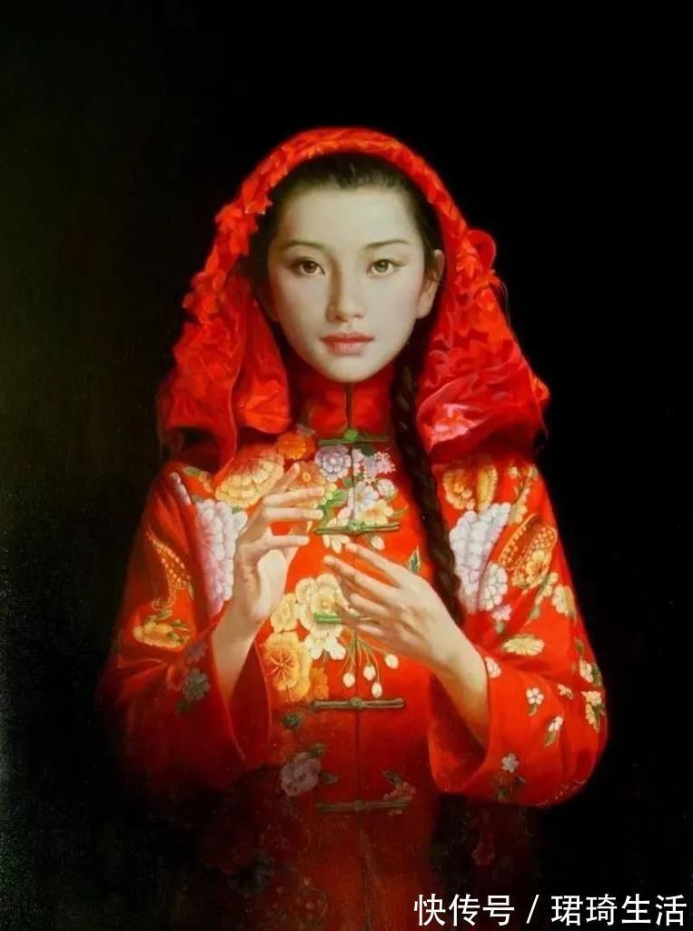 油画作品!她画出有东方的女韵味子,画面有令人惊艳的幻觉