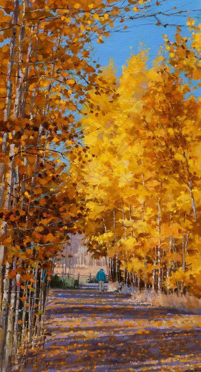 油画&她的风景油画清新自然，浪漫且又淳朴