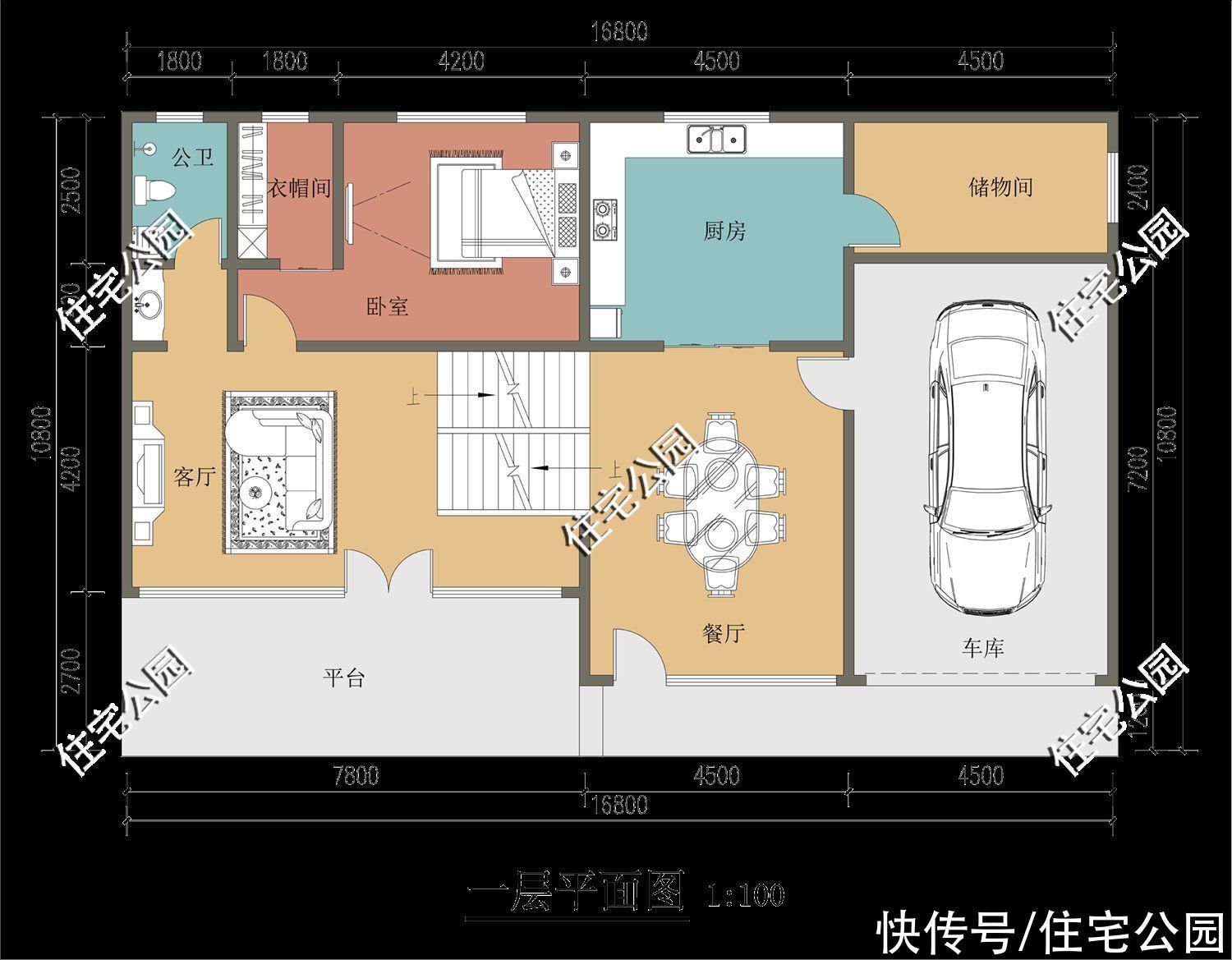 平面|分享10套带落地窗的别墅图,农村房子这么建,谁还稀罕去城里?