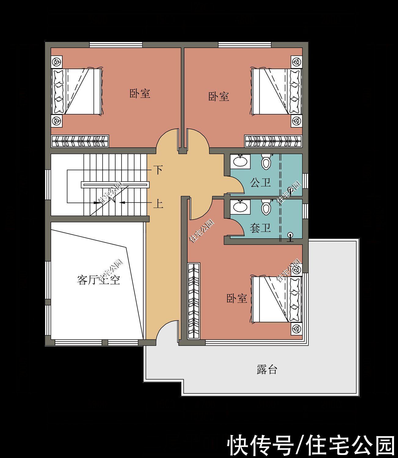 平面|分享10套带落地窗的别墅图,农村房子这么建,谁还稀罕去城里?