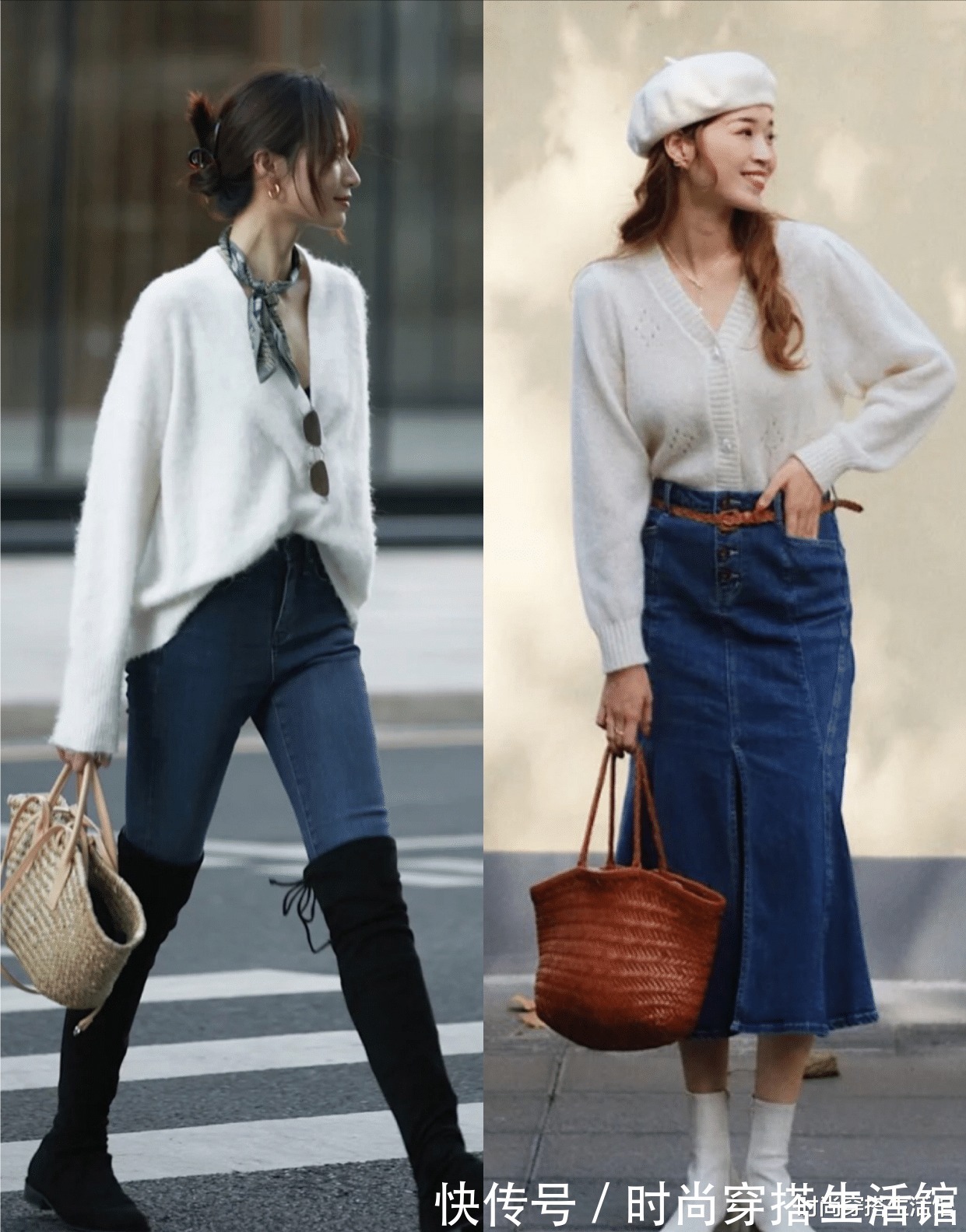 高领|一件白毛衣=时髦、优雅+高级,冬天这么穿温暖显瘦还好看