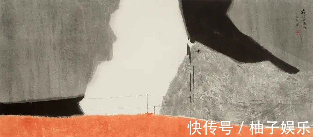 水墨&构成的画面很打眼!霍彪水墨山水画