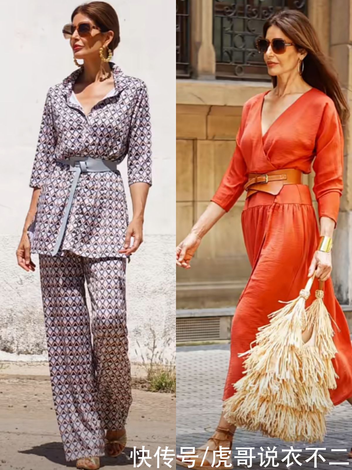 翻倍|50岁女人穿衣关键在配饰，懂得用“腰带”打造高腰线，惊艳感翻倍