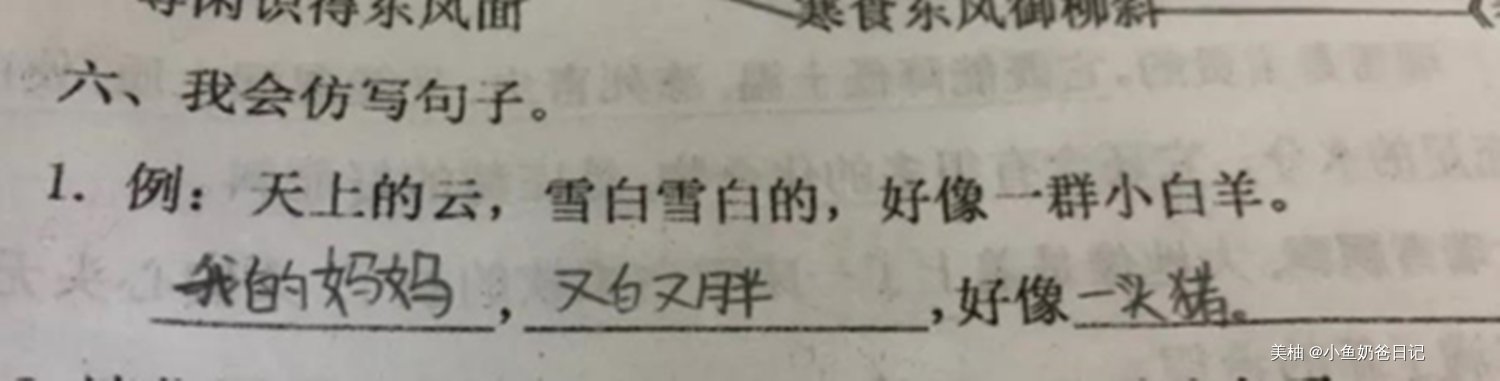 “妈妈越老越打扮”：这届小学生的造句功力，实在让人没眼看