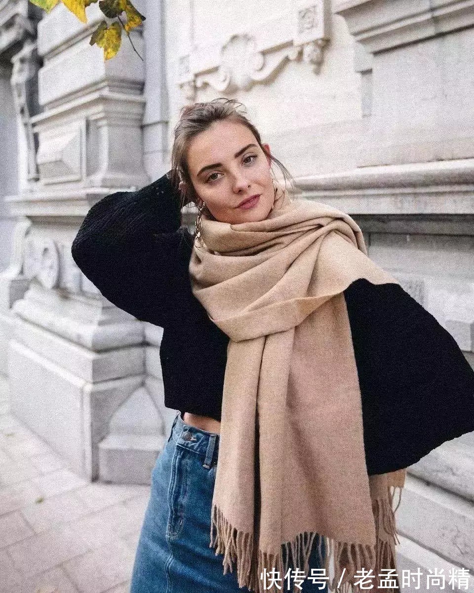 围巾 秋冬叠穿法,高级显瘦挡不住