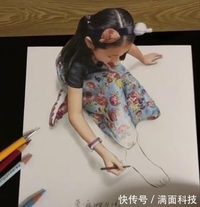 画画！小女孩画画，画出了名，成品出来后满意极了