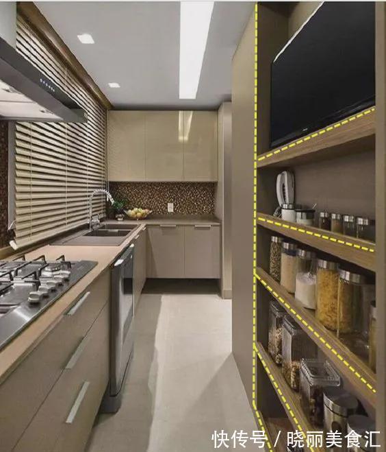 薄柜|L型厨房过道1m宽,加20cm宽薄柜台面,变身U型厨房,小户型这样学