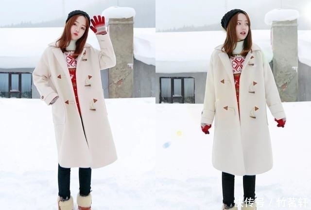 棕色雪地靴|大衣搭配雪地靴,为你造型时尚加分,穿上超温暖好看显腿长!