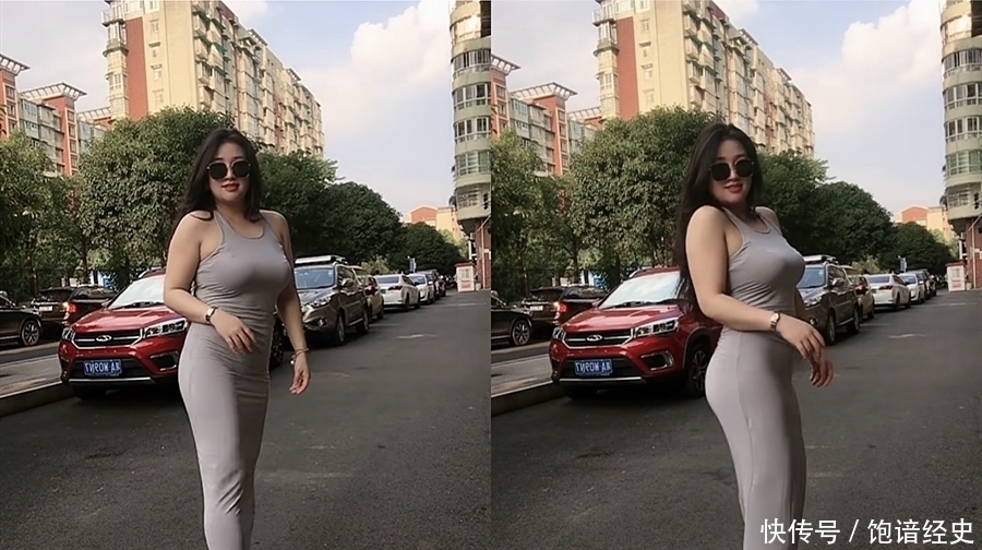 小姐姐|有肉肉的小姐姐穿着背心连衣裙,气势令人迷了路