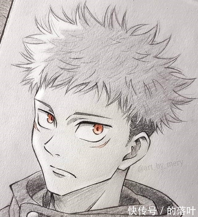 黑白色|画师大佬热衷黑白手绘,只在眼睛处涂颜色,却让动漫角色活了过来