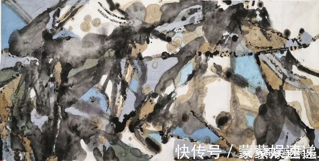 绘画|知名画家童领峰，创作完成的实验水墨画，展现出独特的意境美