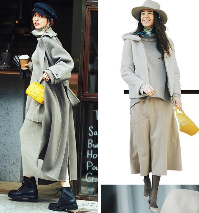 精致女人的冬日气质穿搭,厚外套+裙子的15种搭配示范,暖又美