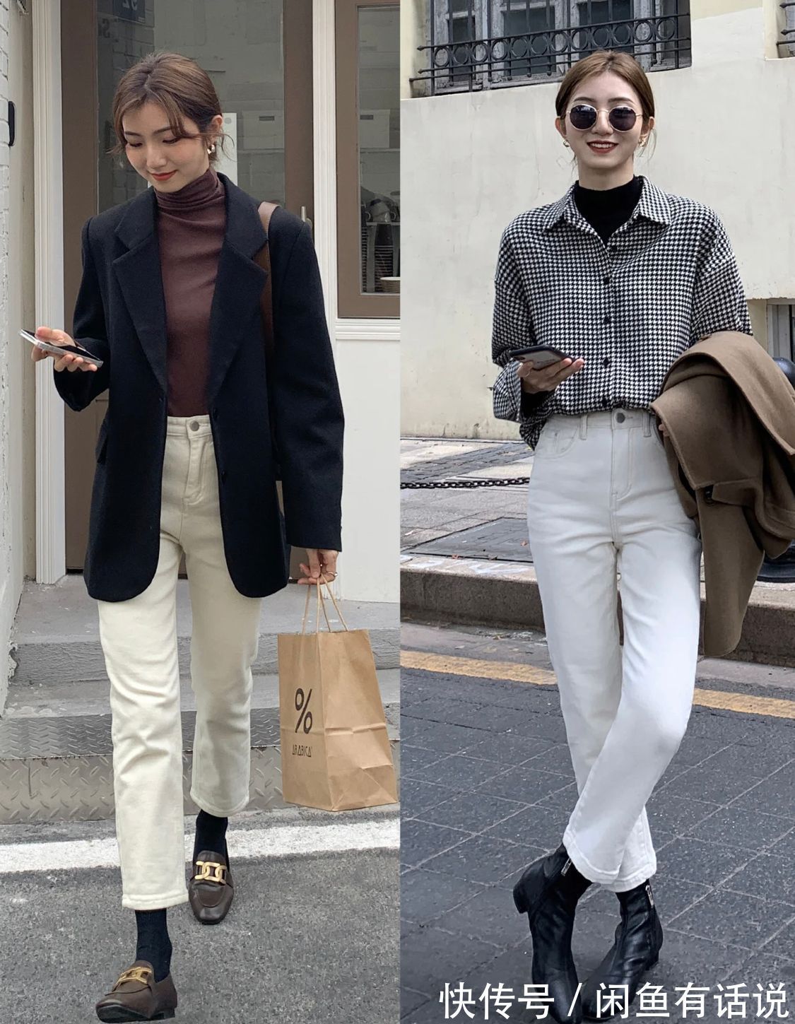 白裤子|纯色打底衫+白裤子,等于中年女人的气质基础,配西装大衣都好看