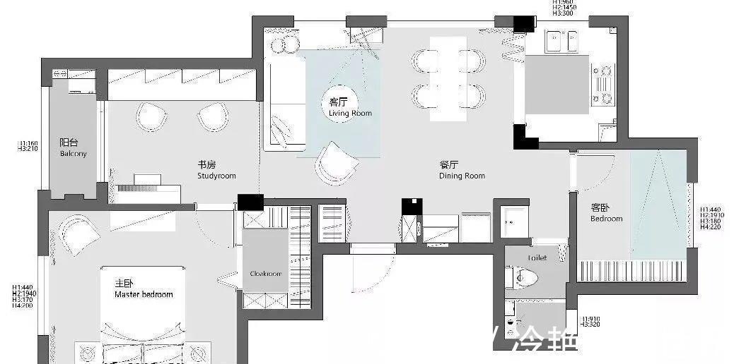 色调|89㎡北欧风小户型,低调灰+白色+原木色设计,打造温馨小家