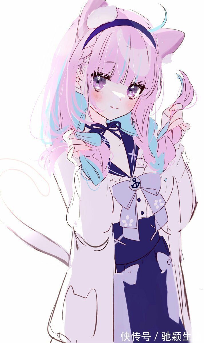 画师|画师将鲨鱼“拟人化”成小萝莉,样子萌呆可爱,被咬几口都不心痛