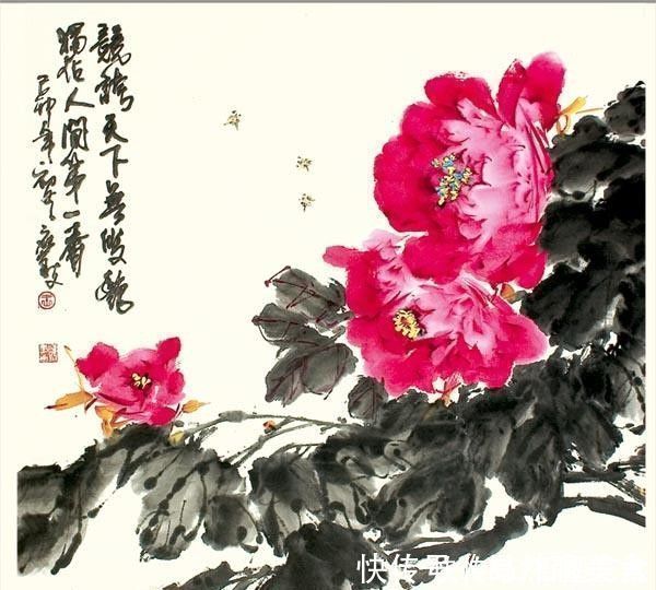 小写意@唯有牡丹真国色!小写意牡丹画150幅,美醉了