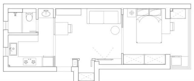卫生间|46㎡小公寓:玻璃隔断通透明亮,衣帽间很迷你,干湿分类真实用!