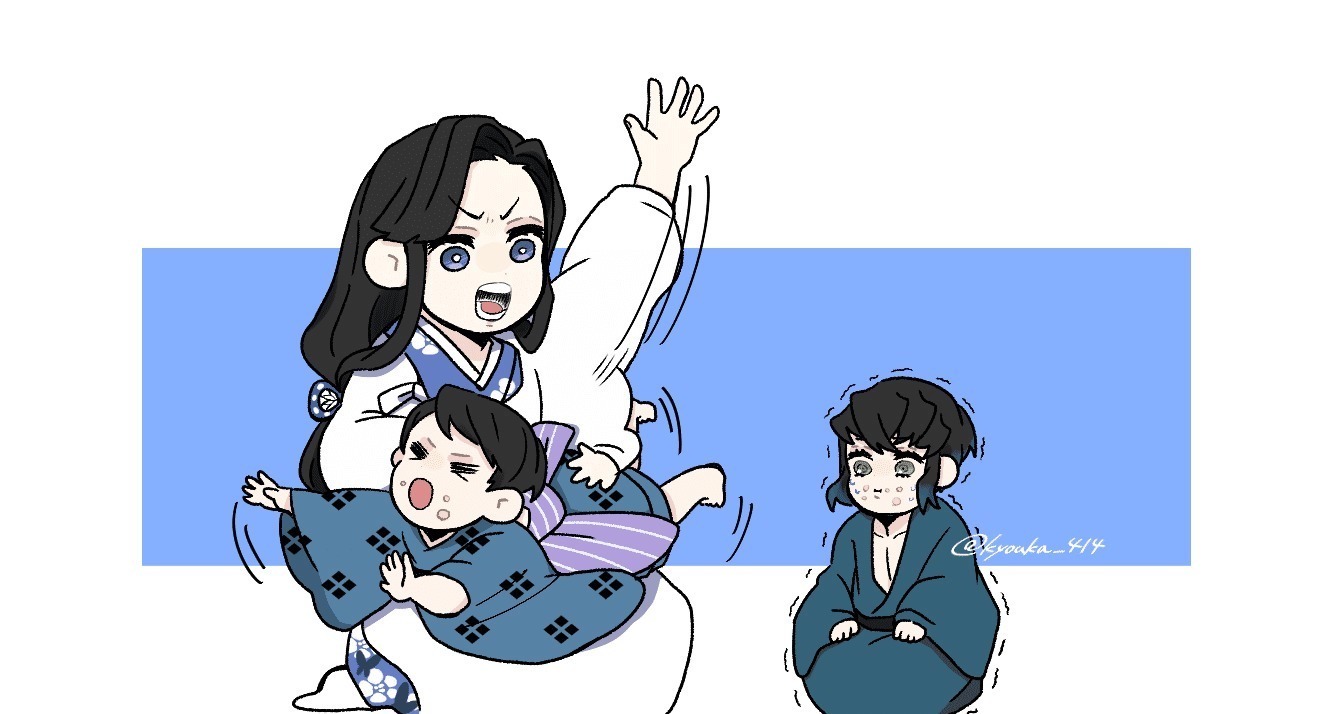 男主角|鬼灭之刃三大官配的幸福后代生活,为什么猪猪却在瑟瑟发抖