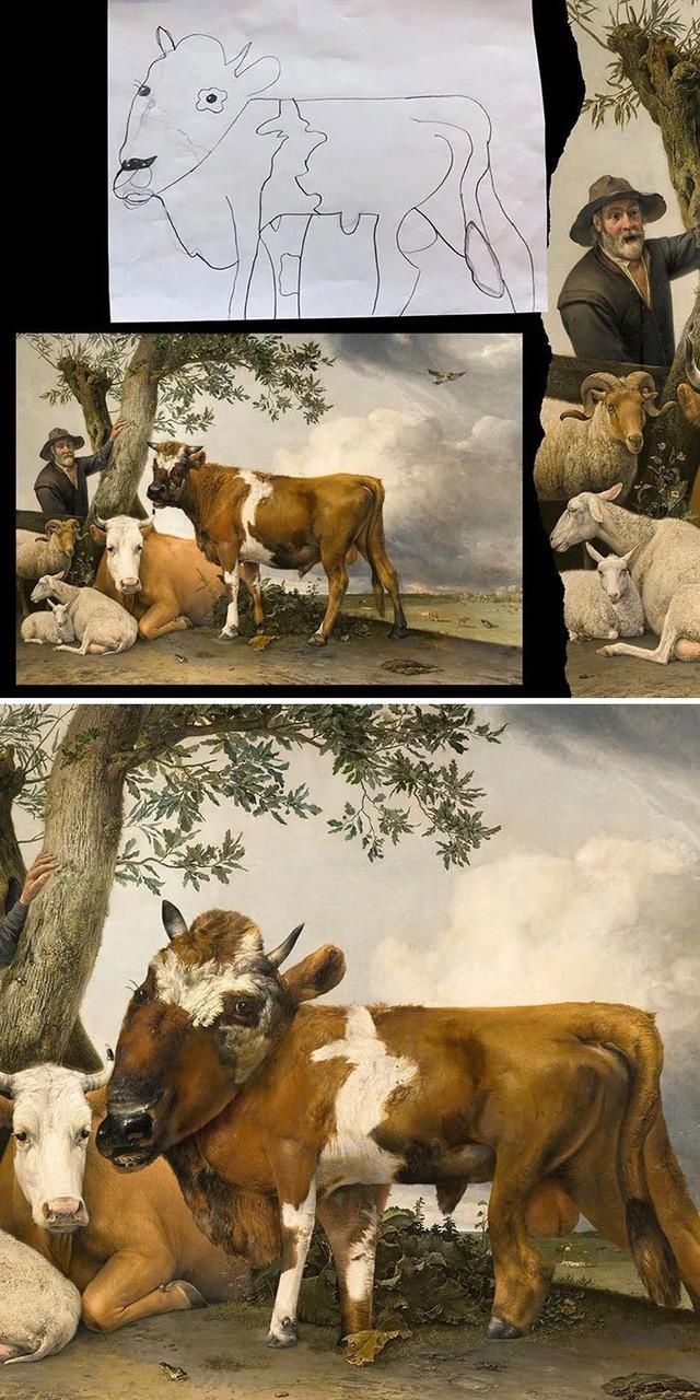 画作|儿子涂鸦画作老爸PS神魔改,引来77万粉丝围观