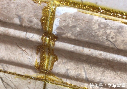 土豪金|瓷砖美缝，老婆坚持要用土豪金，还说金光闪闪最好看，晒晒！